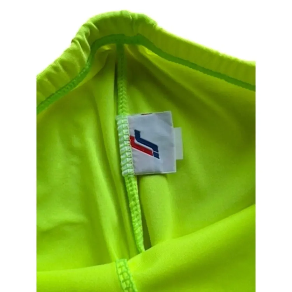 Vintage 80s 90s Sportjack Neon Green Bike Shorts High Waist Spandex M